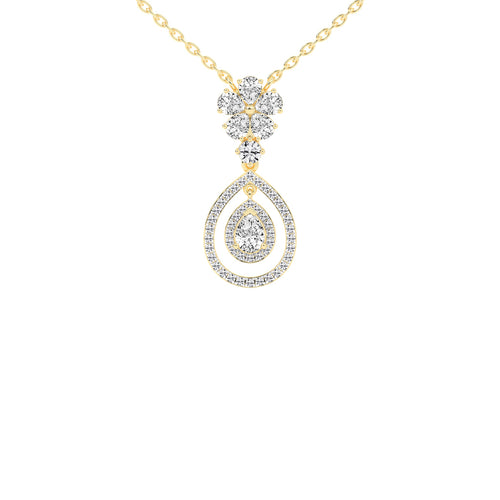 Prisma pear cut Double halo lab diamond Pendant