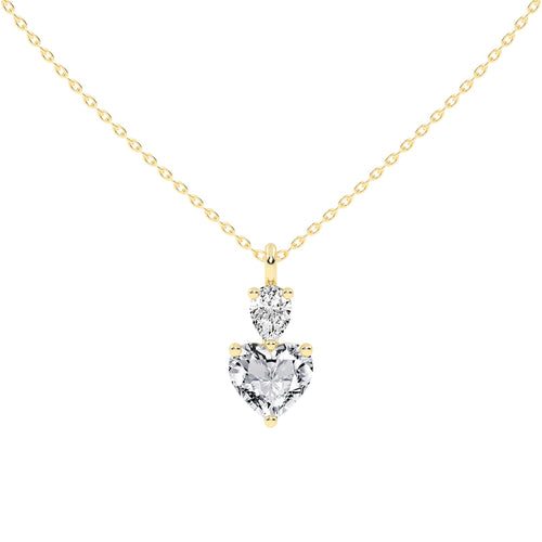Nobility three prong Multishape solitaire lab diamond Pendant