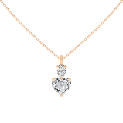 Nobility three prong Multishape solitaire lab diamond Pendant