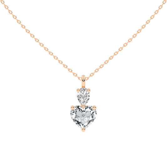 Nobility three prong Multishape solitaire lab diamond Pendant