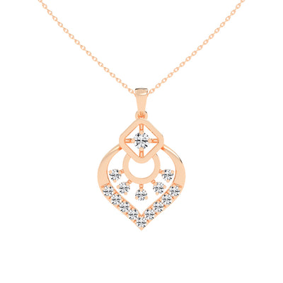 Tessara Geometric round cut casual lab diamond Pendant