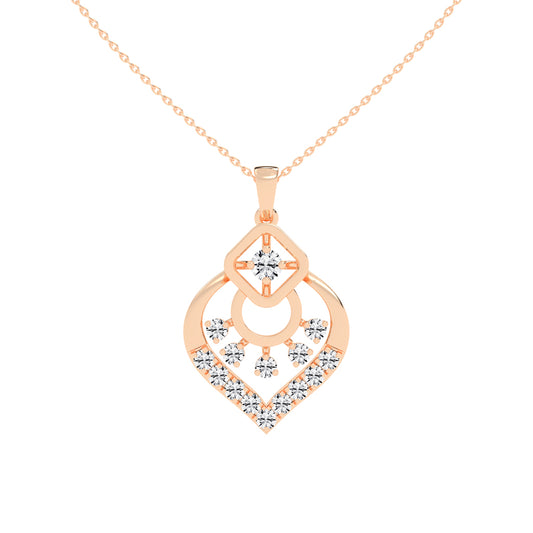 Tessara Geometric round cut casual lab diamond Pendant