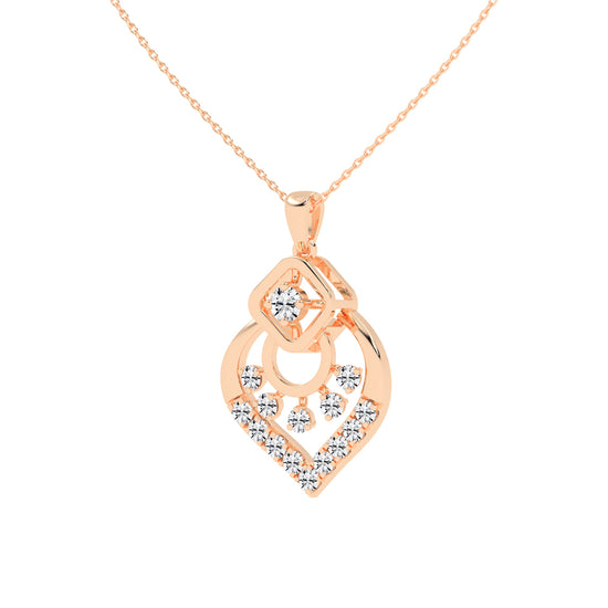 Tessara Geometric round cut casual lab diamond Pendant