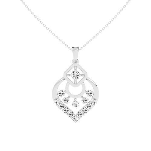Tessara Geometric round cut casual lab diamond Pendant