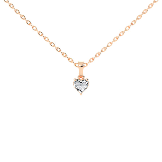 Shimmer heart cut solitaire lab diamond Pendant