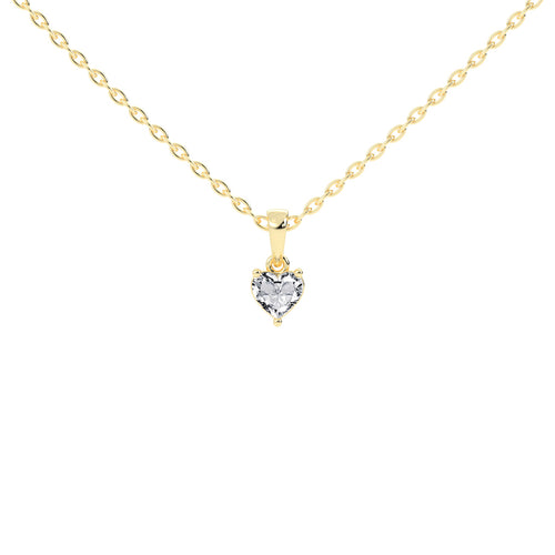 Shimmer heart cut solitaire lab diamond Pendant