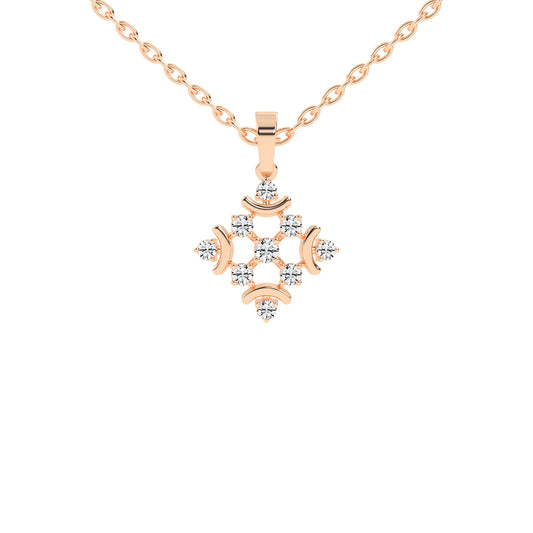 Adelina Snowflake round cut casual lab diamond Pendant