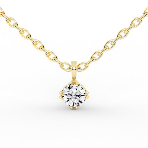 0.50 Ct Round Shape Gold Solitaire Pendants