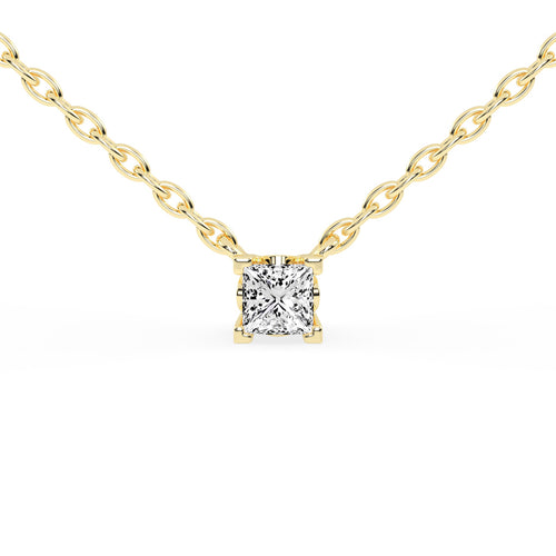 0.5Ct Princess Shape Rose Gold Solitaire Pendants