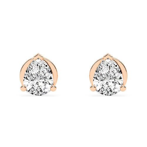 0.25Ct Pear Shape Yellow Gold Solitaire Studs Earrings