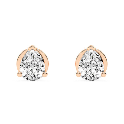 0.25Ct Pear Shape Yellow Gold Solitaire Studs Earrings