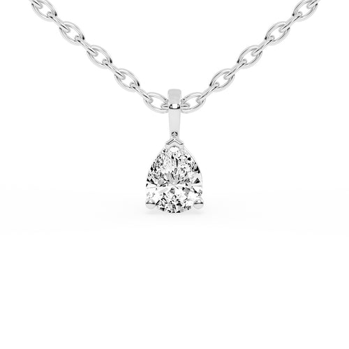0.5Ct Pear Shape Yellow Gold Solitaire Pendants