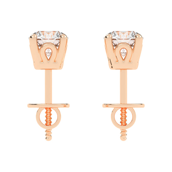 0.75Ct Round Shape Gold Solitaire 0.75Ct Round Shape Gold Solitaire Studs