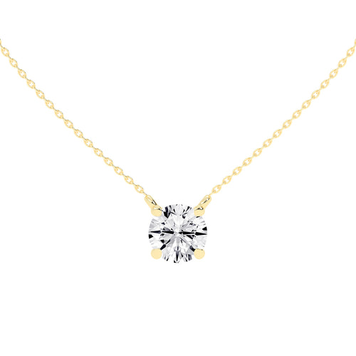 1.5Ct Round Shape Rose Gold Solitaire Pendants