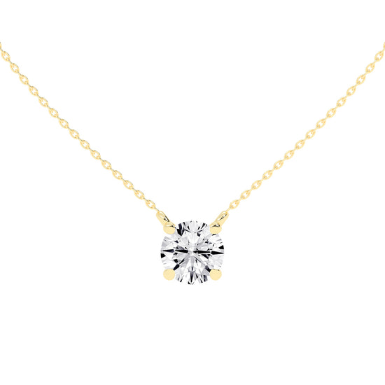 1.5Ct Round Shape Rose Gold Solitaire Pendants