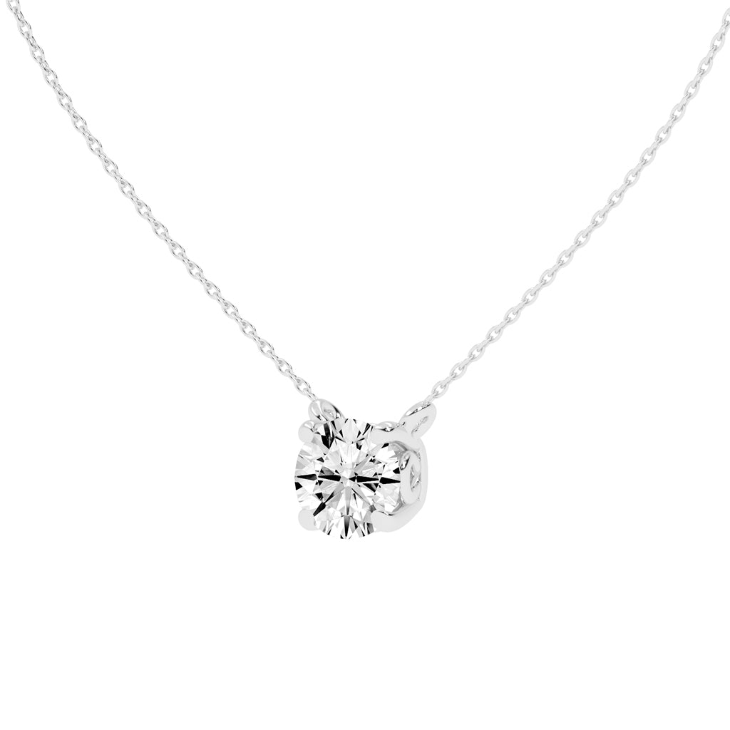 1.5Ct Round Shape Rose Gold Solitaire Pendants