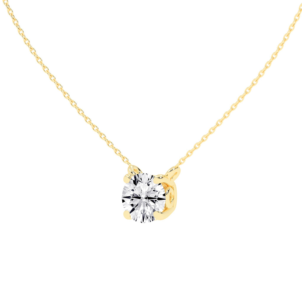1.5Ct Round Shape Rose Gold Solitaire Pendants