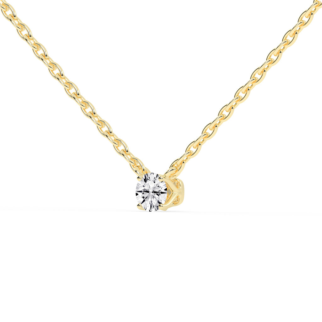 0.50 Ct Round Shape Gold Solitaire Pendants