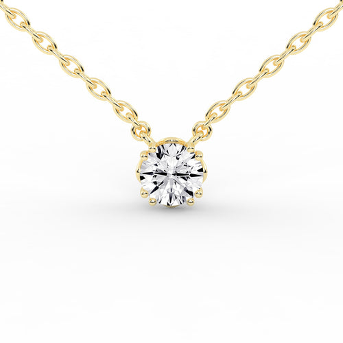 1Ct Round Shape Rose Gold Solitaire Pendants