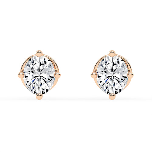 0.25Ct Oval Shape Yellow Gold Solitaire Studs Earrings