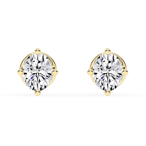 0.25Ct Oval Shape Yellow Gold Solitaire Studs Earrings
