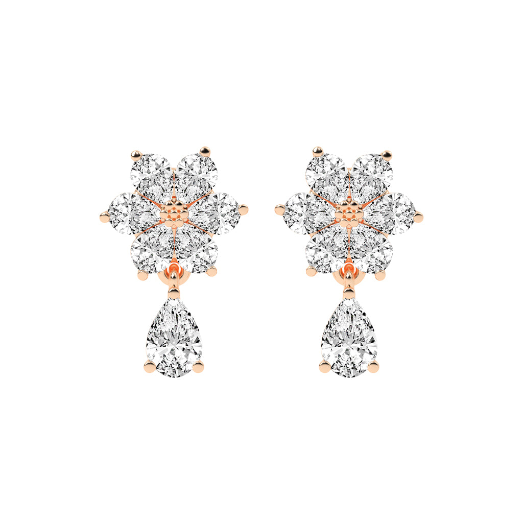 3.25Ct Pear Shape Gold Fancy Studs Earrings