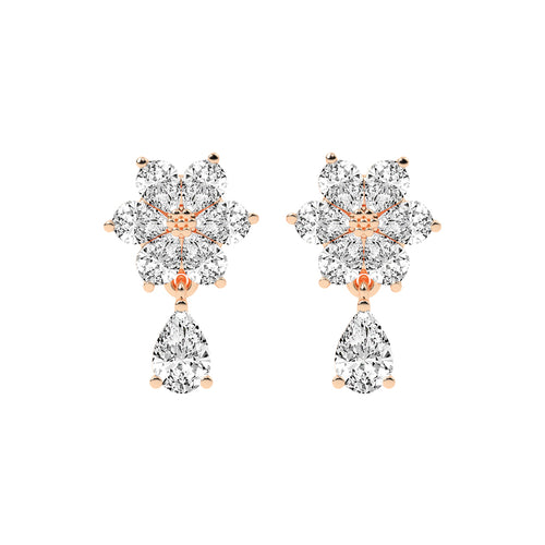 3.25Ct Pear Shape Gold Fancy Studs Earrings