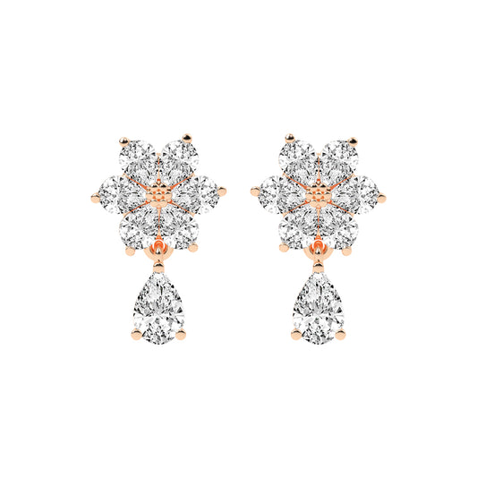 3.25Ct Pear Shape Gold Fancy Studs Earrings