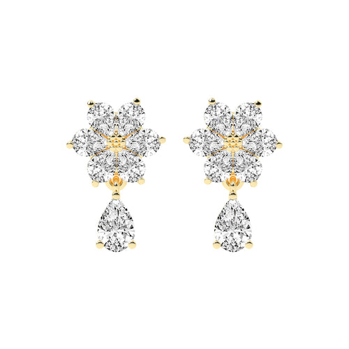 3.25Ct Pear Shape Gold Fancy Studs Earrings