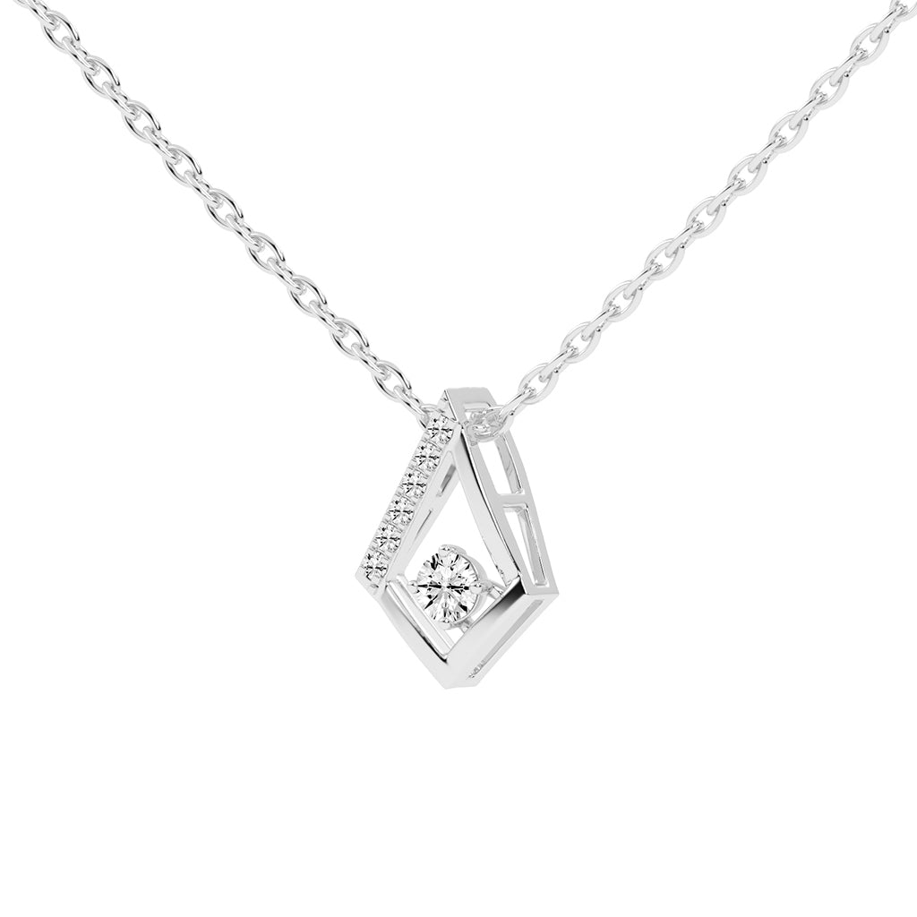 Adele Geometric Round Cut Delicate Lab Diamond Pendant