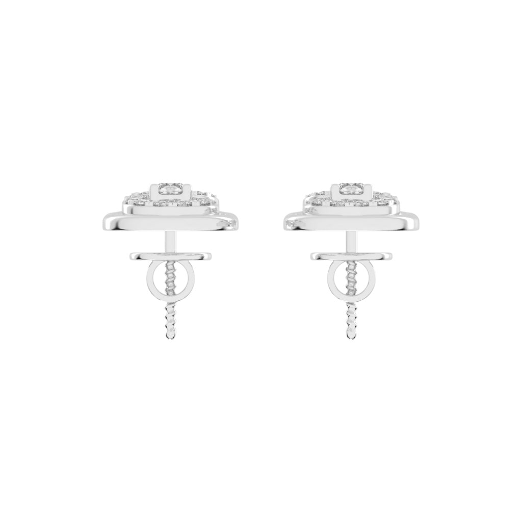 0.5Ct Round Shape Rose Gold Fancy Studs Earrings