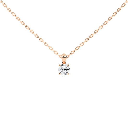 1Ct Round Shape Gold Solitaire Pendants