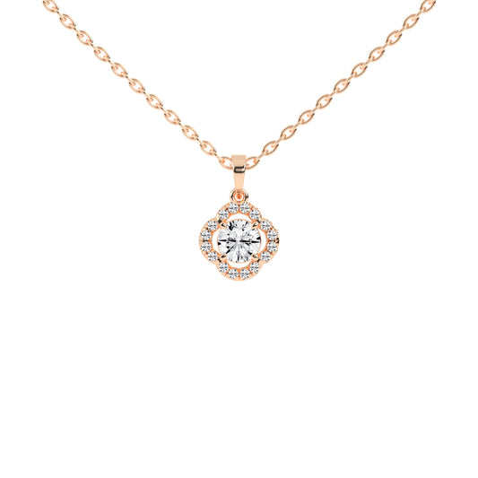 Corina 1.25Ct Round Cut Flower Halo Lab Diamond Pendant