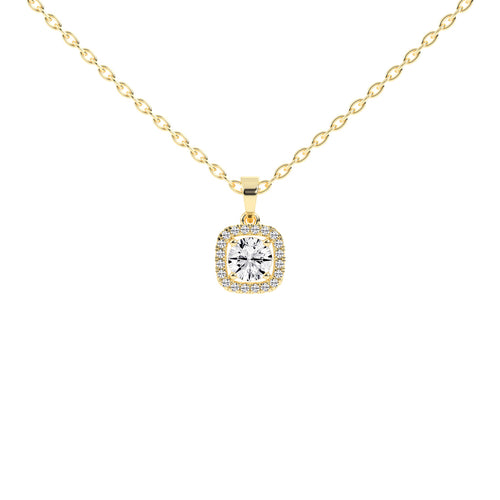 Seraphis 1Ct Round Cut Square Halo Lab Diamond Pendant