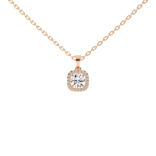 Seraphis 1Ct Round Cut Square Halo Lab Diamond Pendant