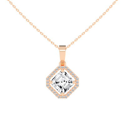 Dorian Asscher Cut Halo Lab Diamond Pendant