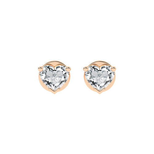 Petite Heart-Cut Solitaire Stud Earrings