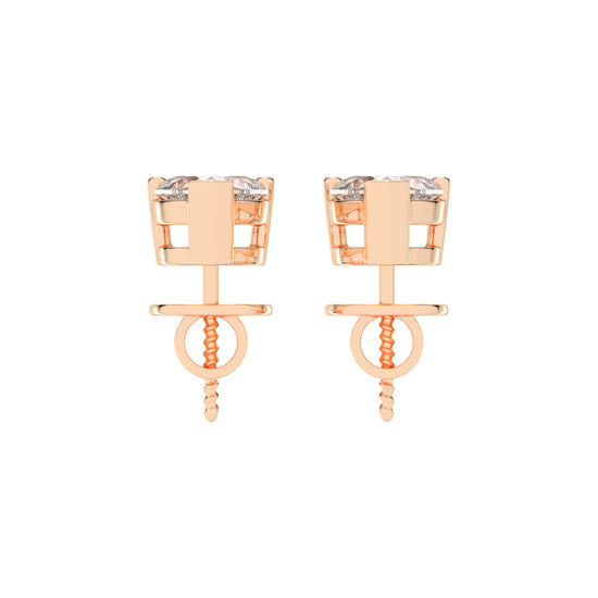 Petite Heart-Cut Solitaire Stud Earrings