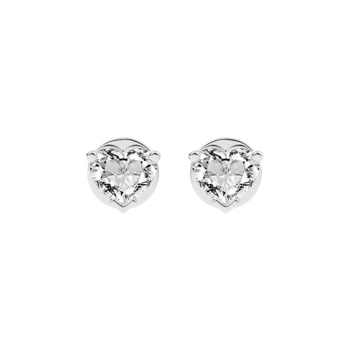 Petite Heart-Cut Solitaire Stud Earrings