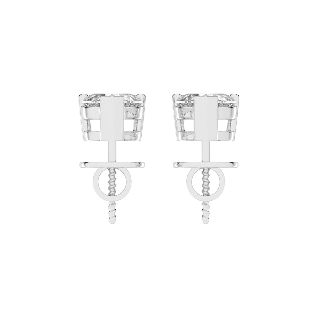 Petite Heart-Cut Solitaire Stud Earrings