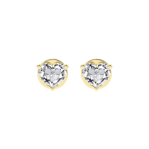 Petite Heart-Cut Solitaire Stud Earrings