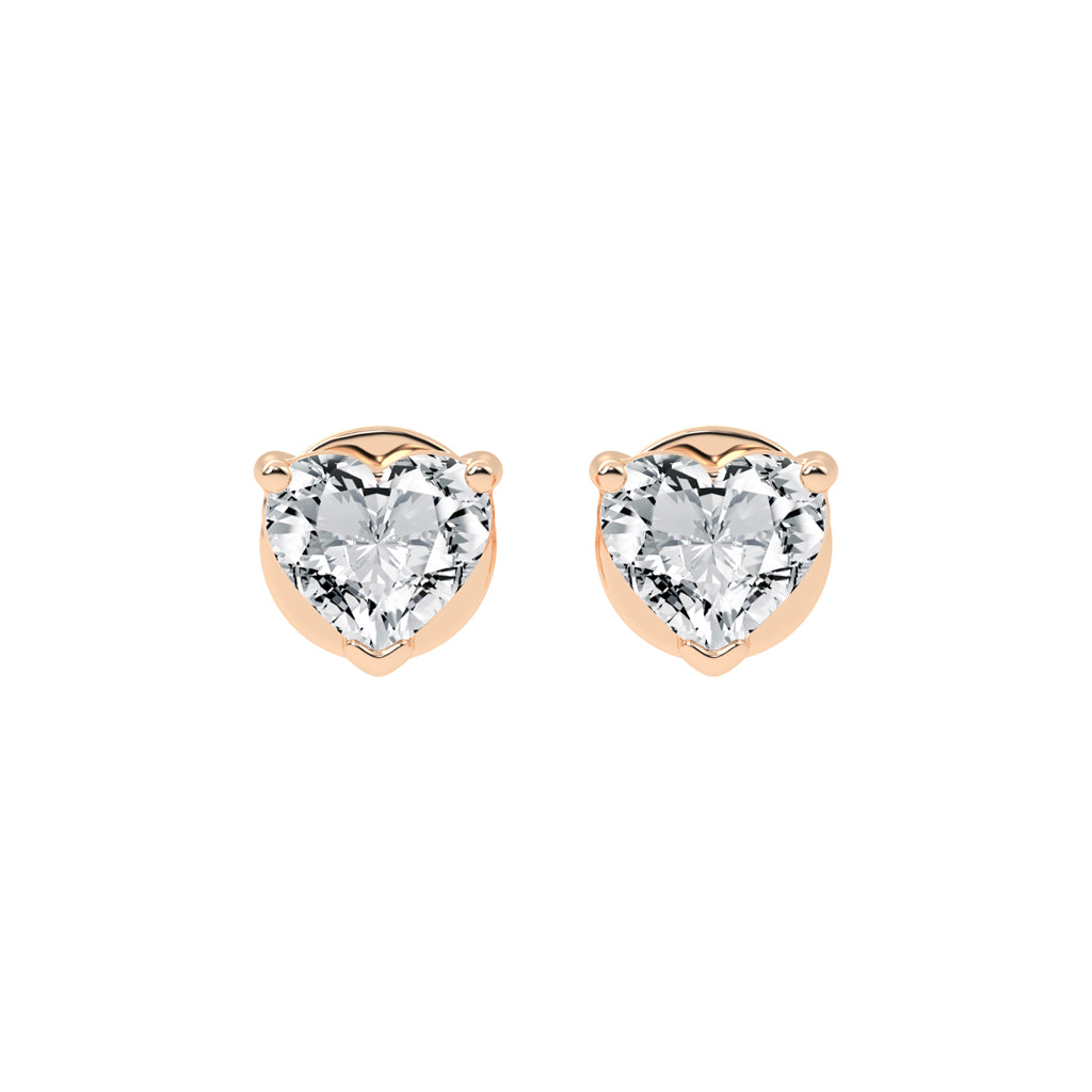 RosÃ© Romance Heart-Cut Diamond Stud Earrings