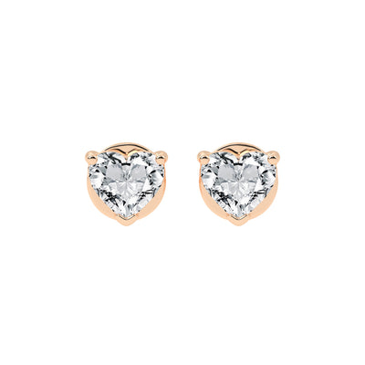 RosÃ© Romance Heart-Cut Diamond Stud Earrings