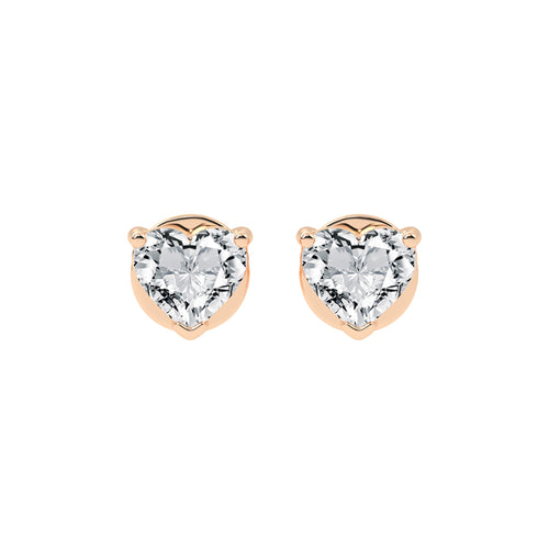 RosÃ© Romance Heart-Cut Diamond Stud Earrings