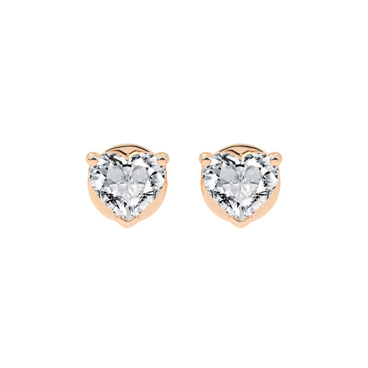 RosÃ© Romance Heart-Cut Diamond Stud Earrings