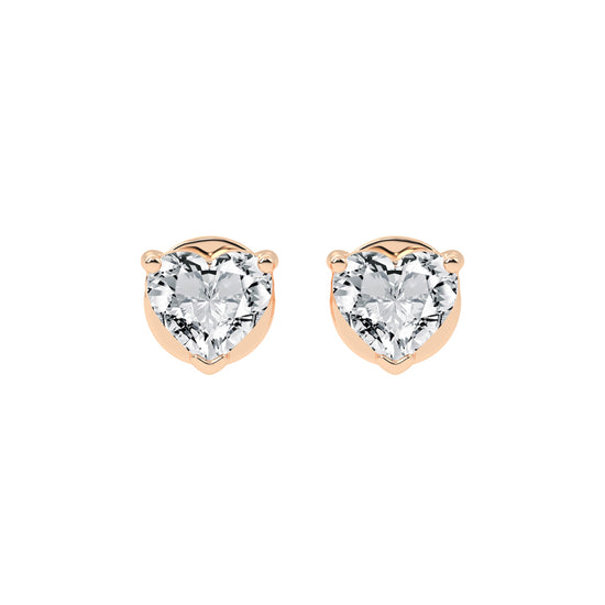 RosÃ© Romance Heart-Cut Diamond Stud Earrings