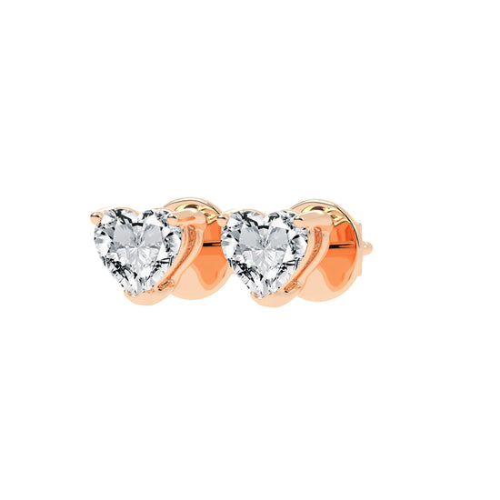 RosÃ© Romance Heart-Cut Diamond Stud Earrings