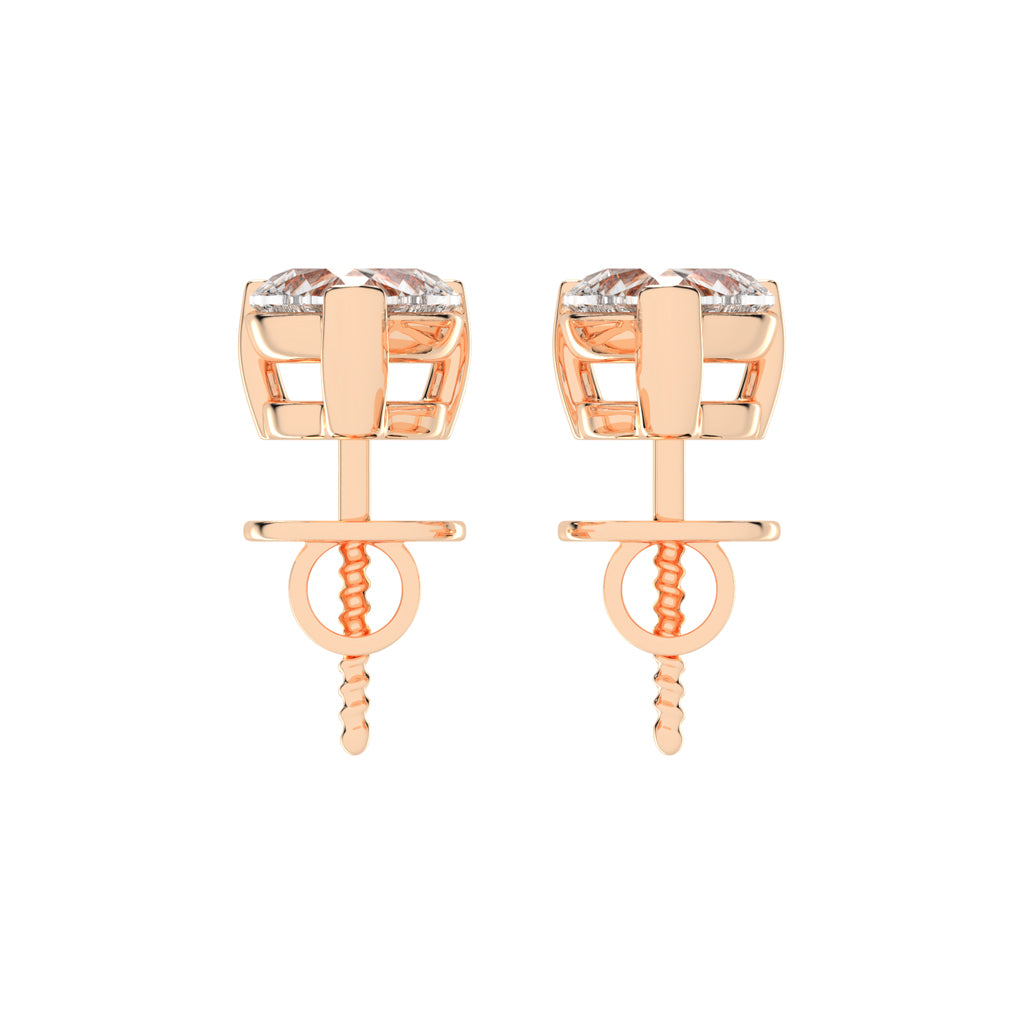 RosÃ© Romance Heart-Cut Diamond Stud Earrings
