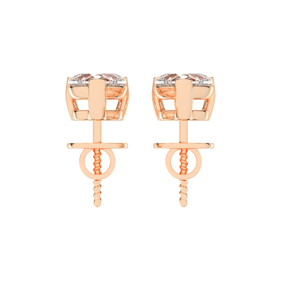 RosÃ© Romance Heart-Cut Diamond Stud Earrings