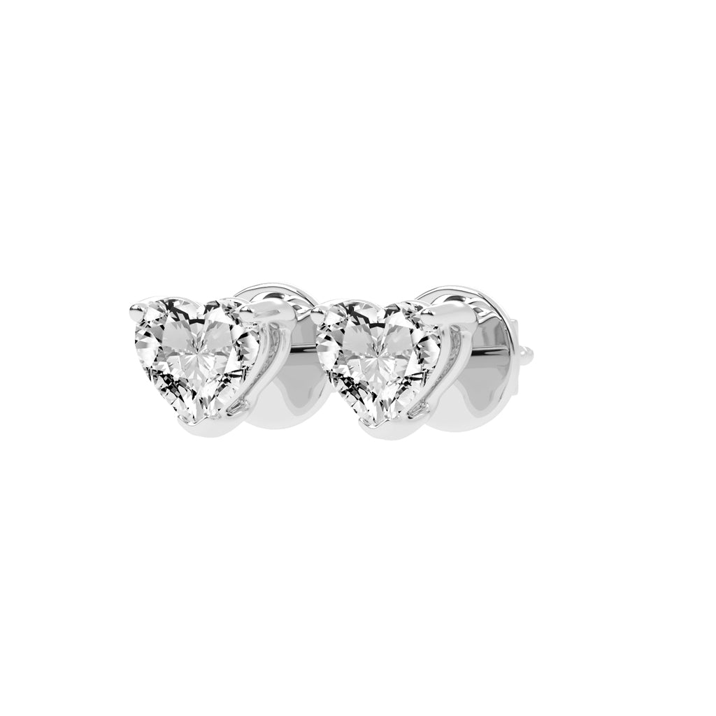 RosÃ© Romance Heart-Cut Diamond Stud Earrings